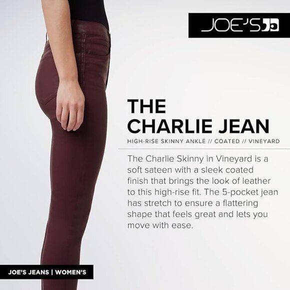 Joe's Jeans Women's The Charlie High Rise Skinny Ankle Jean‎ in Vineyard Size 24 - Picture 8 of 8